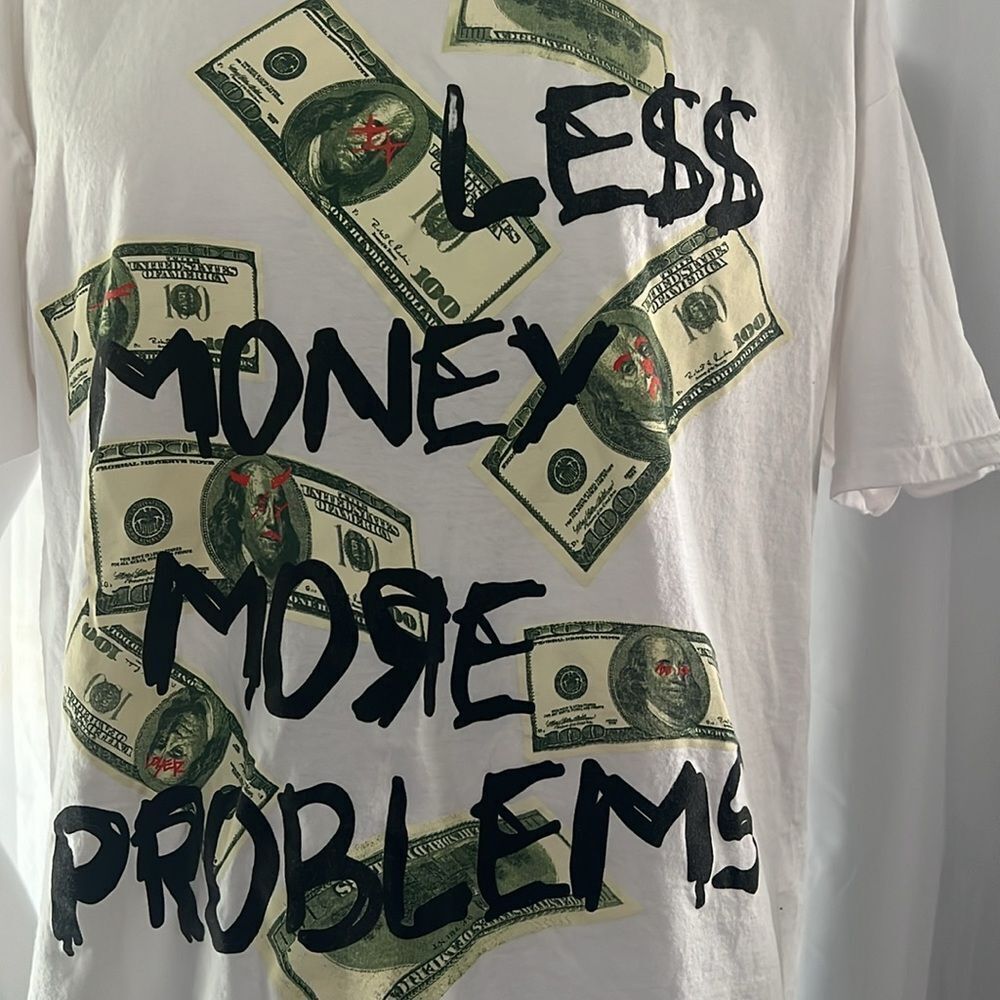 Same Gang — T Shirt Less Money More Problems Graphic Tee Men's XL - Picture 4 of 5
